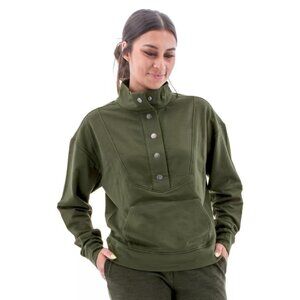 Time and Tru Women's Mock Neck Sweatshirt with Button Placket Sizes S